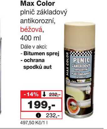 Max Color plnič základový antikorozní, béžová, 400 ml 