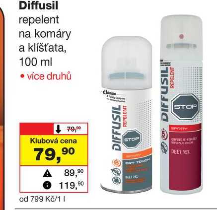Diffusil repelent na komáry a klíšťata, 100 ml