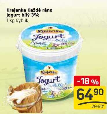 Krajanka Každé ráno jogurt bílý 3% 1 kg 