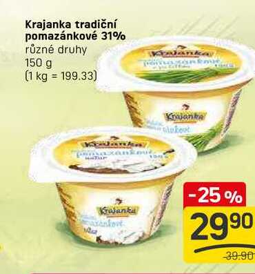 Krajanka tradiční pomazánkové 31% různé druhy 150 g 