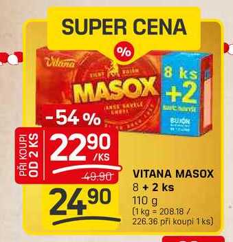 VITANA MASOX 8 + 2 ks 110 g 