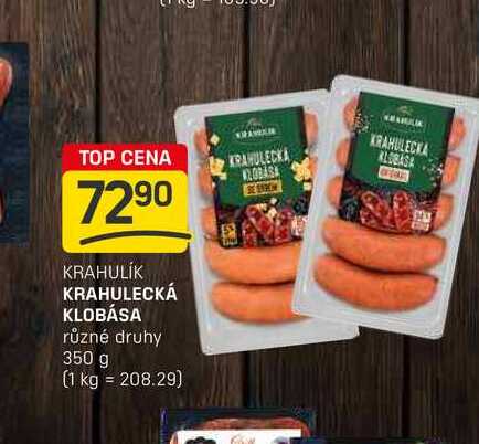 KRAHULECKÁ KLOBÁSA různé druhy 350 g
