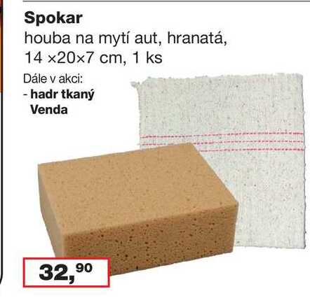 Spokar houba na mytí aut, hranatá, 14 x20x7 cm, 1 ks