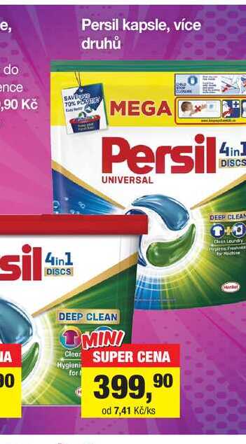 Persil gelové prací kapsle, vybrané druhy  54ks