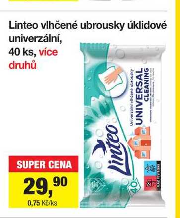 Linteo vlhčené ubrousky úklidové univerzální, 40 ks, více druhů 