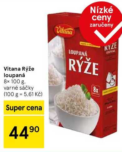 Vitana Rýže loupaná, 8x 100 g 
