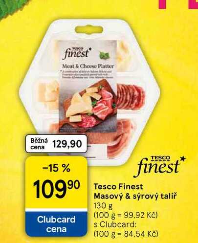 Tesco Finest Masový & sýrový talíř, 130 g  