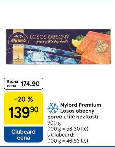 Mylord Premium Losos obecný porce z filé bez kostí, 300 g