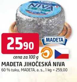 MADETA JIHOČESKÁ NIVA 60% tuku, 100g