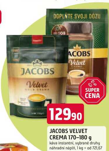 JACOBS VELVET CREMA 170-180 g