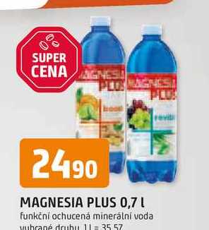 MAGNESIA PLUS 0,7 L funkční ochucená minerální voda