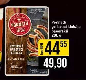 Ponnath grilovací klobása bavorskȧ 200 g