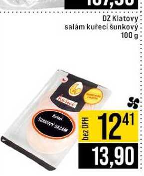 DZ Klatovy salám kuřecí šunkový 100 g 