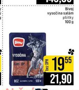 Bivoj vysočina salám plátky 100 g