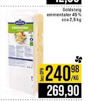Goldsteig emmentaler 45% cca 2,5 kg 1kg