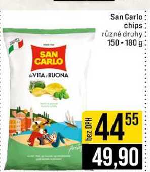 San Carlo chips různé druhy 150-180 g
