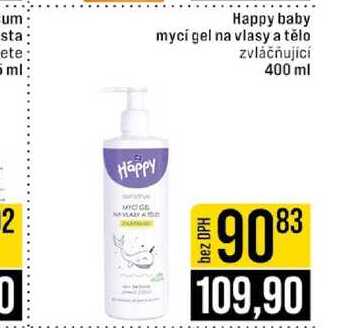 Happy baby mycí gel na vlasy a tělo zvláčňující 400 ml 