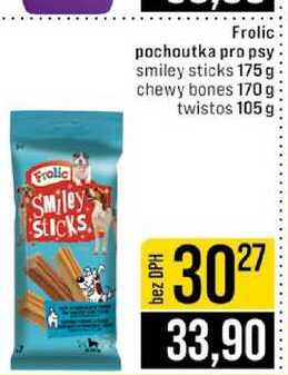 Frolic pochoutka pro psy smiley sticks 175 g chewy bones 170g twistos 105 g