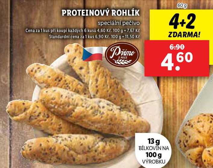 PROTEINOVÝ ROHLÍK, 60 g
