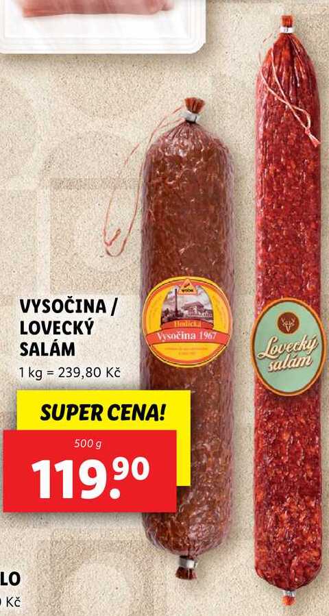 VYSOČINA/LOVECKÝ SALÁM, 500 g