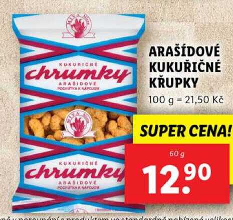 ARAŠÍDOVÉ KUKUŘIČNÉ KŘUPKY, 60 g