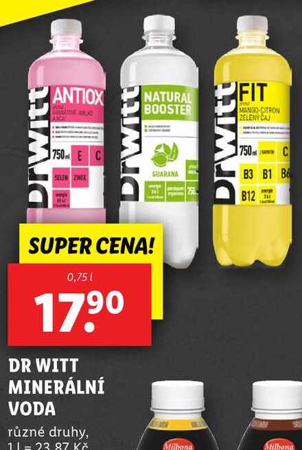 DR WITT MINERÁLNÍ VODA, 0,75 l