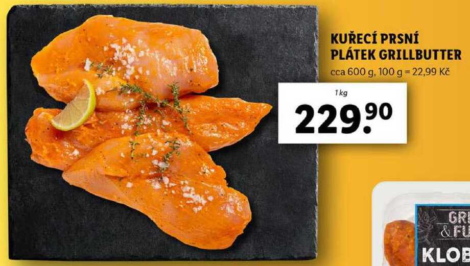 KUŘECÍ PRSNÍ PLÁTEK GRILLBUTTER, 1 kg