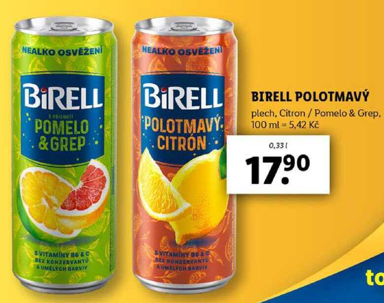 BIRELL POLOTMAVÝ, 0,33 l