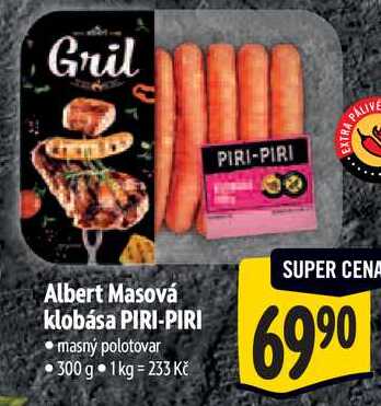 Albert Masová klobása PIRI-PIRI, 300 g