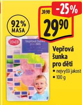 Vepřová šunka pro děti, 100 g 