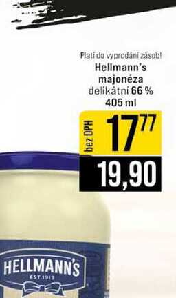 Hellmann's majonéza delikátni 66% 405 ml 