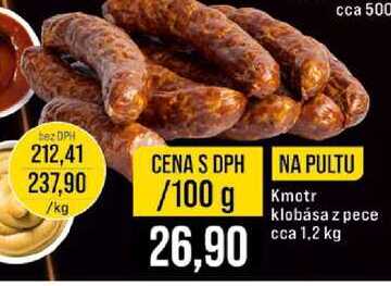Kmotr klobása z pece cca 1.2 kg 100g