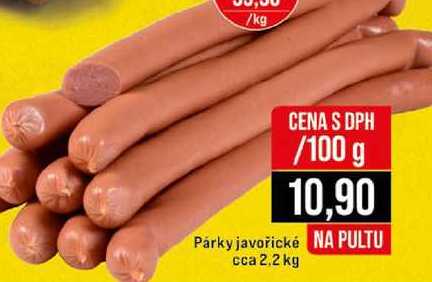 Párky javořické cca 2.2 kg 100g