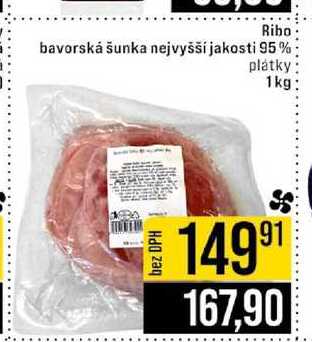 Ribo bavorská šunka nejvyšší jakosti 95% plátky 1 kg
