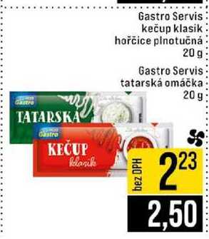 Gastro Servis kečup klasik hořčice plnotučná 20g Gastro Servis tatarská omáčka 20g