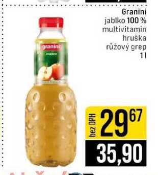 Granini jablko 100% multivitamin hruška růžový grep 1l