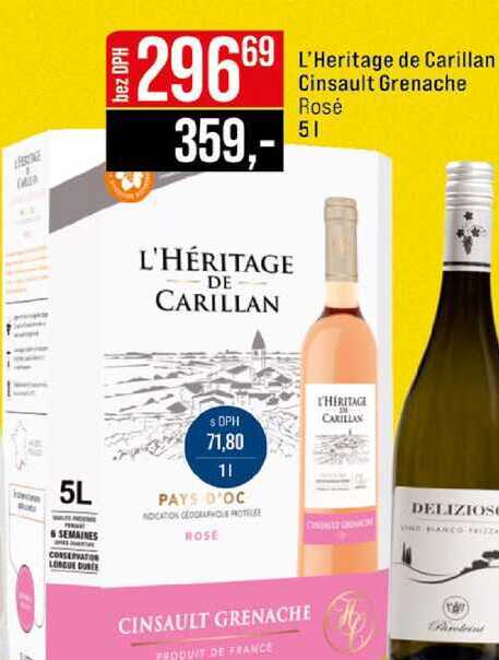 L'Heritage de Carillan Cinsault Grenache Rosé 5l