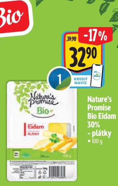  Nature's Promise Bio Eidam 30% - plátky 100 g 