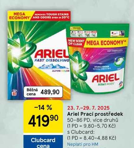 Ariel Prací prostředek, 50-86 PD, více druhů 
