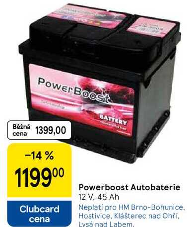 Powerboost Autobaterie 12 V. 45 Ah 