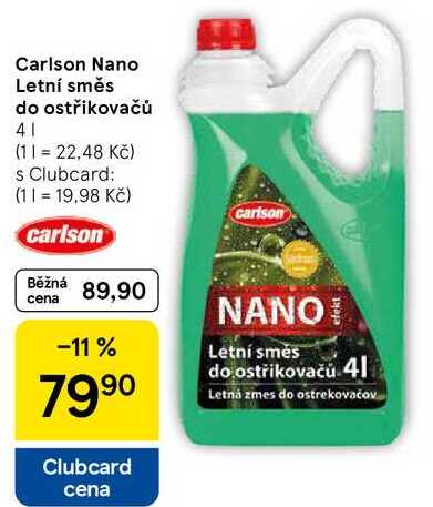 Carlson Nano Letní směs do ostřikovačů, 4 l 