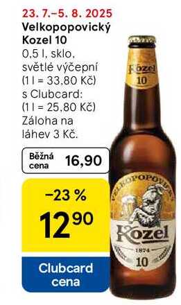 Velkopopovický Kozel 10, 0,5 l, sklo 