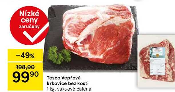 Tesco Vepřová krkovice bez kosti, 1 kg 