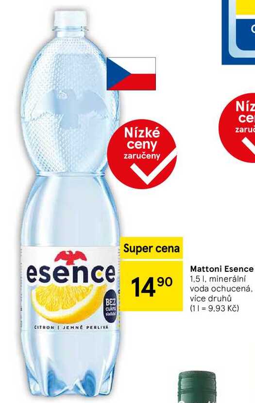 Mattoni Esence, 1,5 l, minerální voda ochucená, více druhů