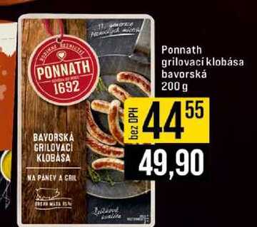Ponnath grilovací klobása bavorskȧ 200 g