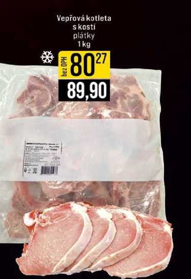 Vepřová kotleta s kosti plátky 1kg