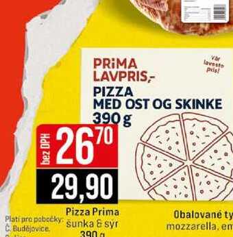 Pizza Prima Sunka & syr 390g