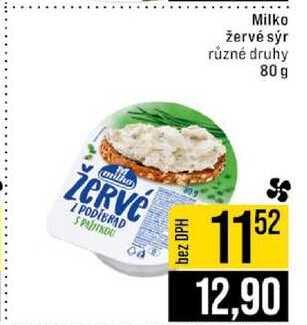 Milko žervé sýr různé druhy 80g
