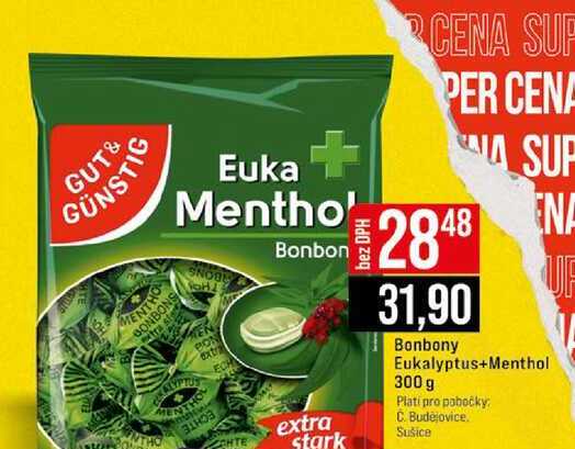 Bonbony Eukalyptus+Menthol 300 g 
