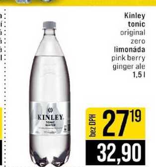 Kinley tonic original zero limonáda pink berry ginger ale 1,5l